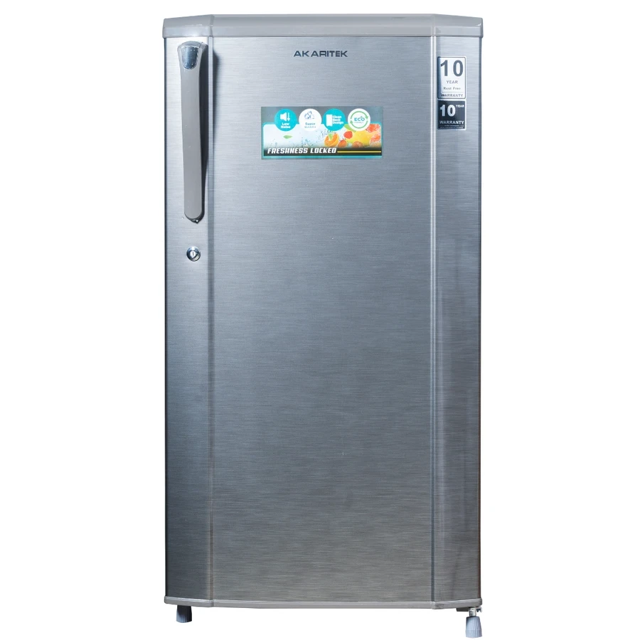Akaritek 180L Single Door Refrigerator | A+++ Energy Saving | Brushline Silver & Burgundy Options | AK-RS180 Series