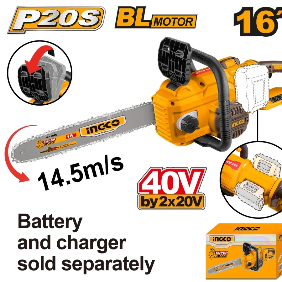 Cordless Chain Saw | CGSLI40168 | 40V Brushless | 16" Professional Performance