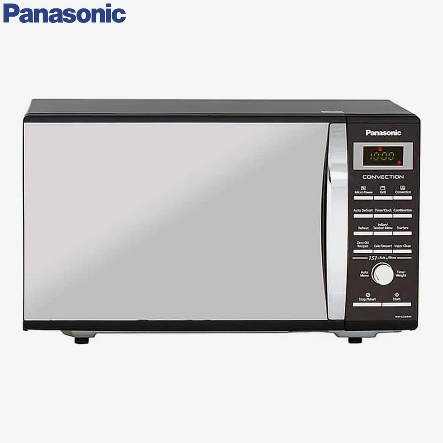 Panasonic NN-CD684BFDG 27 Litre Convection Microwave Oven | Black Mirror Finish | Rotisserie & Starter Kit | 900W Power & Stainless Steel Cavity