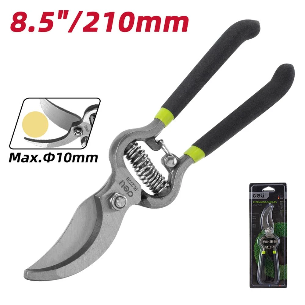 EDL2778 Garden Shears - Professional Pruning Tool with 55 Carbon Steel, Heat-Treated Blade for Fruit Trees & Bonsai