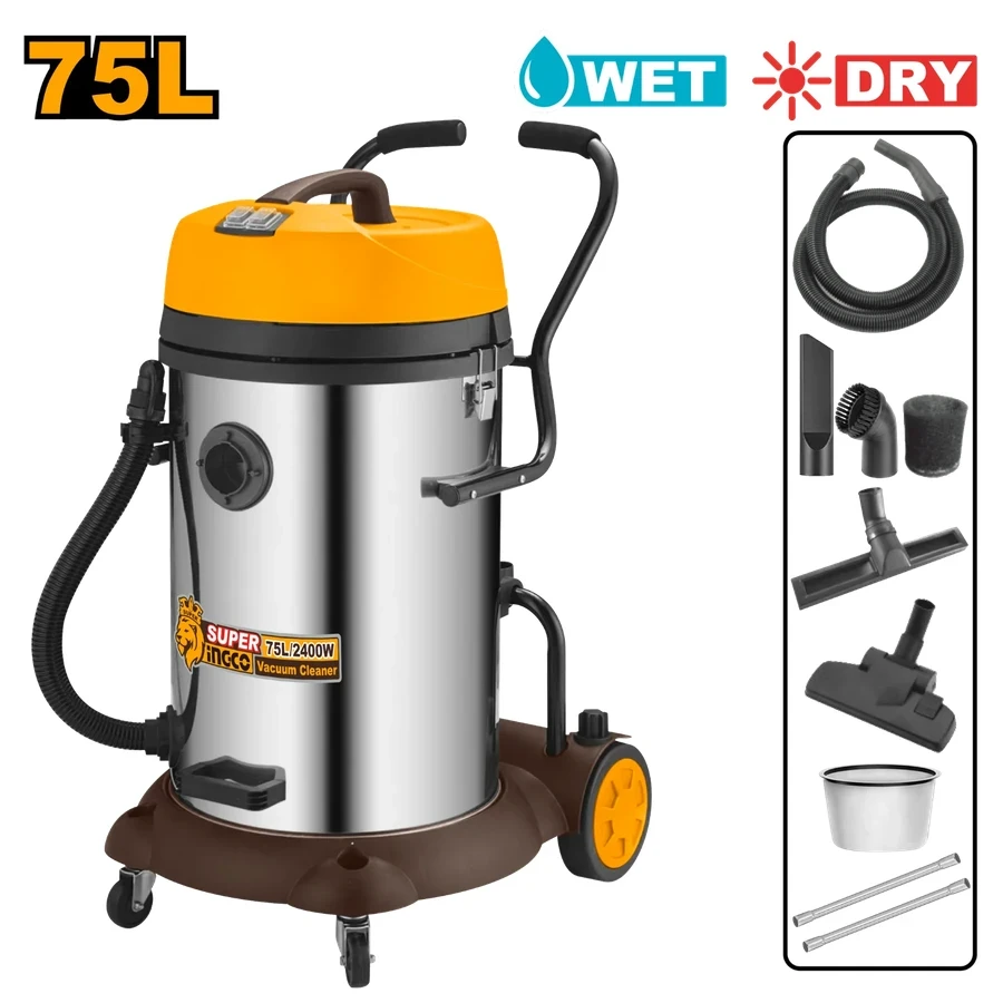 High-Power Industrial Wet and Dry Vacuum Cleaner | VC24751 | 75L Dual-Motor Series