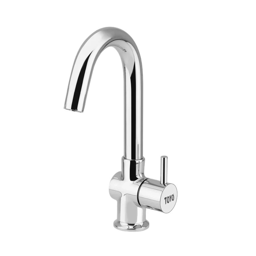 TOYO RU-51323 Swan Neck Faucet - Premium Brass Body, CP Chrome Finish, Smooth Flow Control