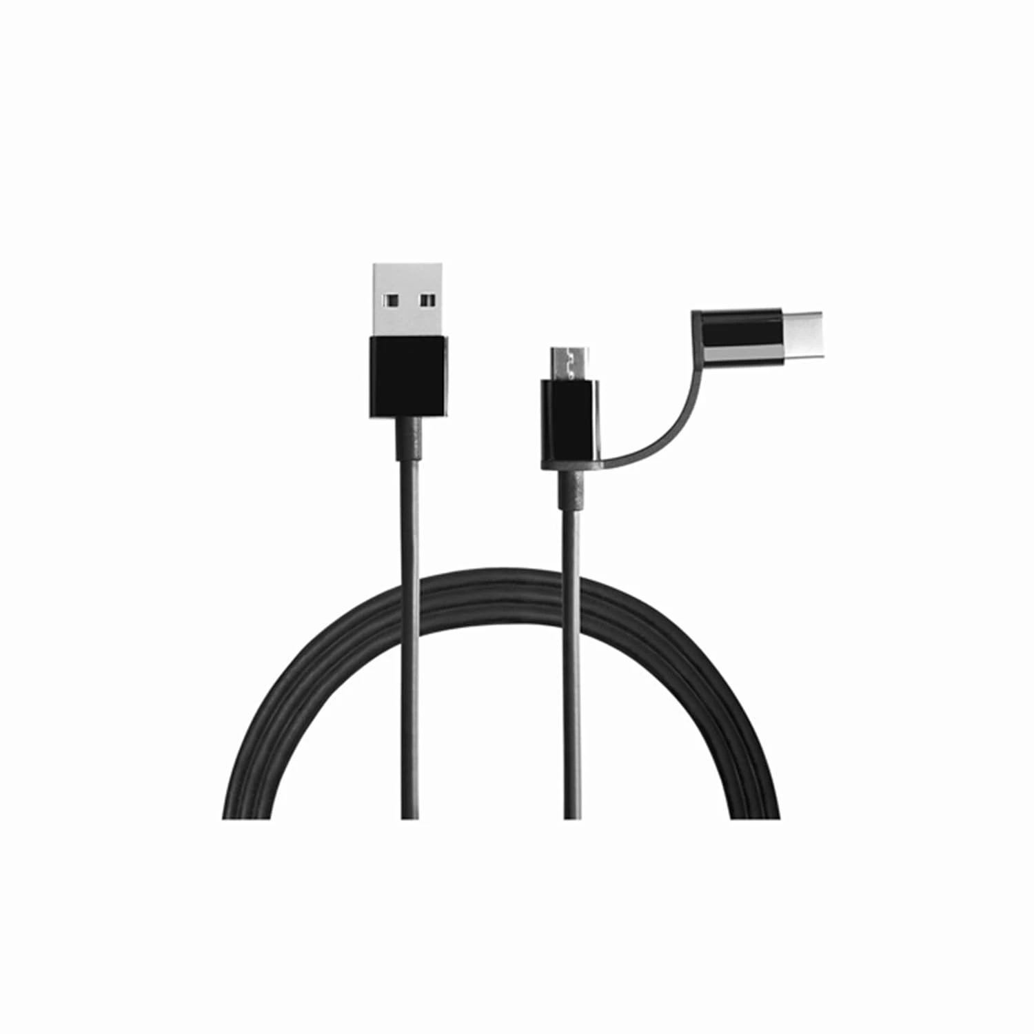 Mi 2-in-1 USB Cable 100cm - Micro USB & Type C Connector, 2A Fast Charging and High-Speed Data Sync, Durable Braided Cable for All Android Smartphones