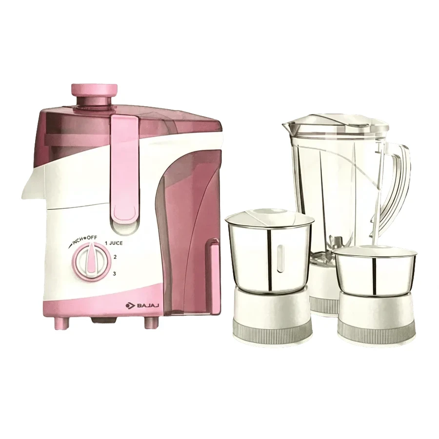 Bajaj JX 30 (410702) Juicer Mixer Grinder | 500W Titan Motor | 18000 RPM | 3 Jars | Transparent Pulp Container