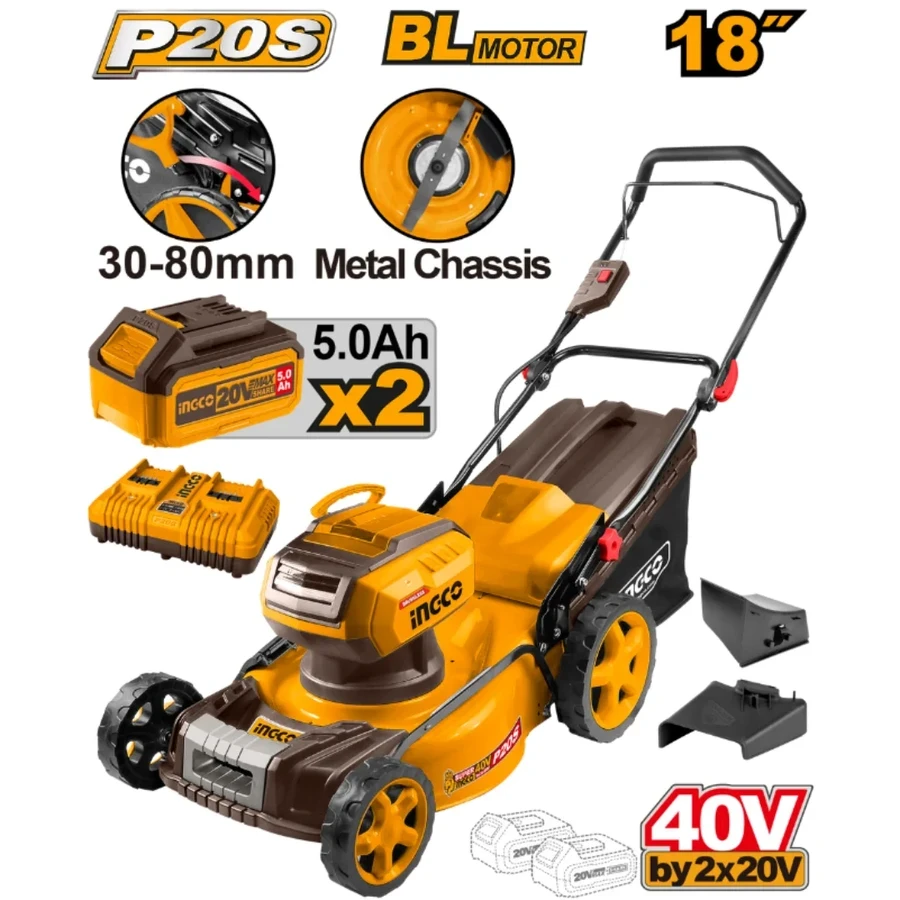 Professional Brushless Cordless Lawn Mower | LMLI20186 | 40V Dual-Battery System