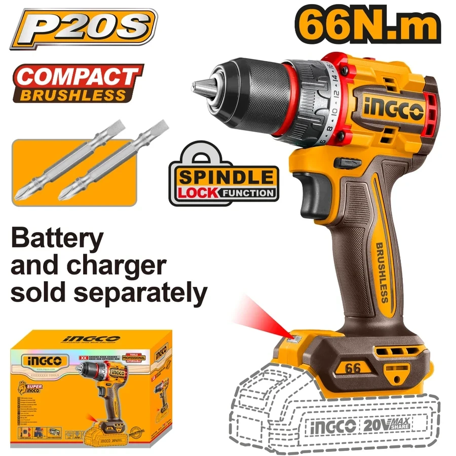 Compact Brushless Cordless Drill | CDLI206681 | 20V Max | 66Nm Ultra-High Torque (Unit Only)