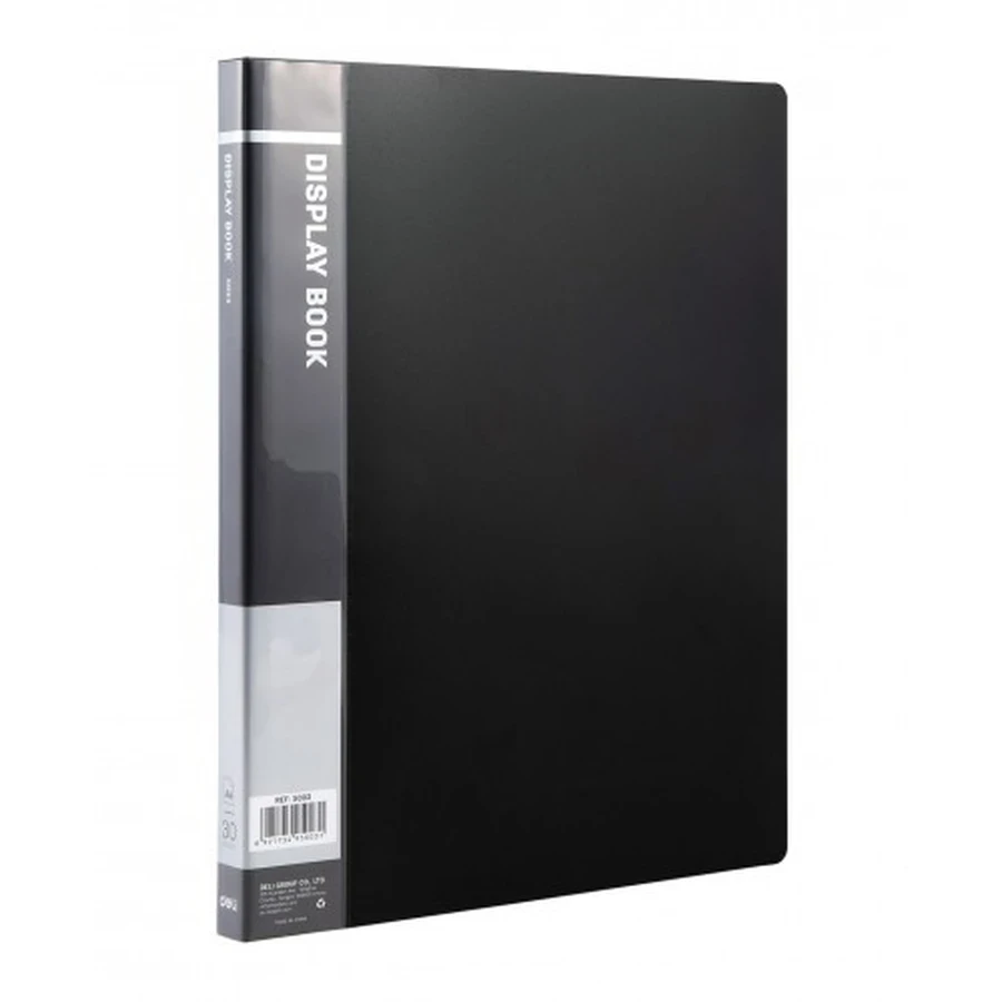 Deli 40-Pocket Clear Sheet Display Book | A4 Document Presentation Folder | Blue & Black | E5004