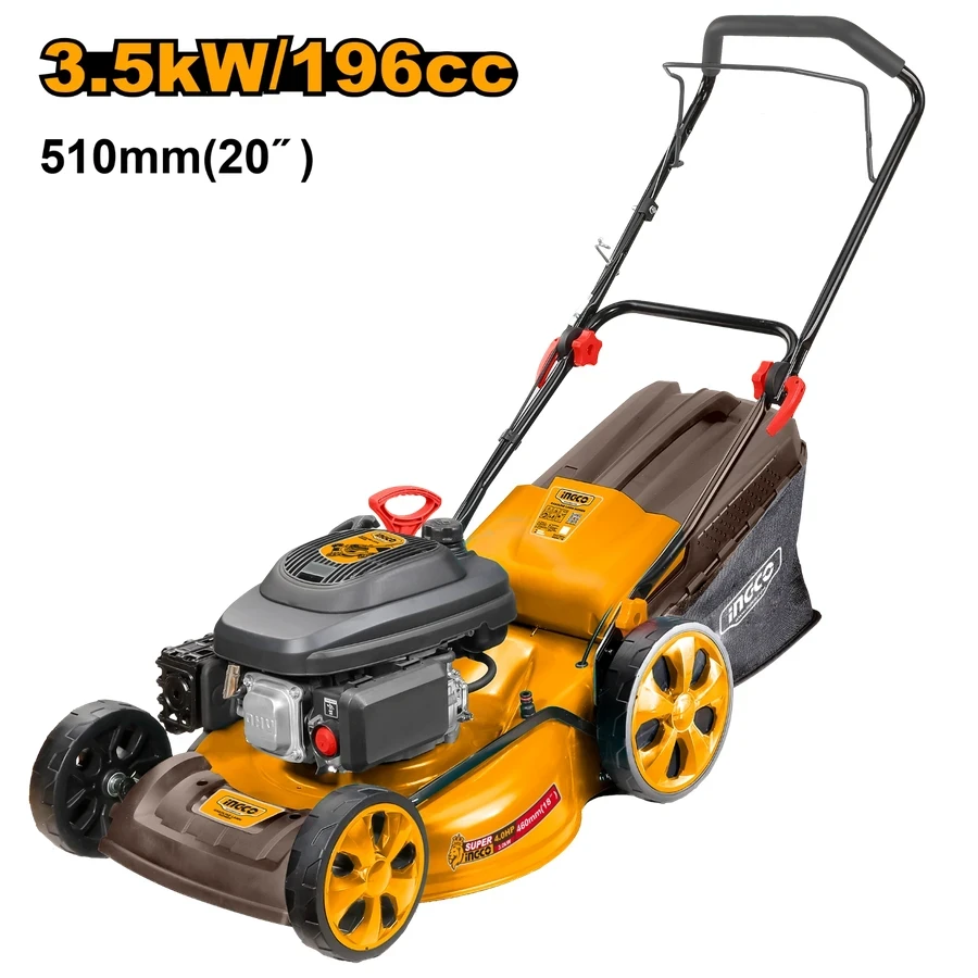INGCO 20" Gasoline Lawn Mower | 196cc Zongshen Engine | 4.8HP 4-in-1 System | GLM196201