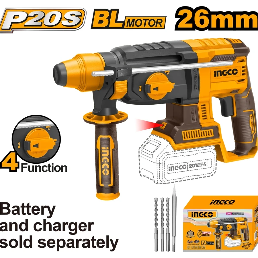 Cordless Rotary Hammer | CRHLI20228 | 20V Brushless | Heavy-Duty SDS Plus Power