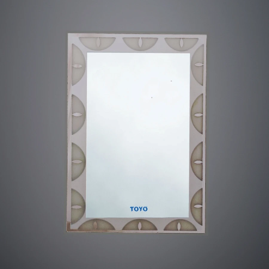 TOYO 9212 Silver Mirror - 16 x 24 Inch (400 x 600 mm), 5 mm Thick Glass with Elegant Frost Design