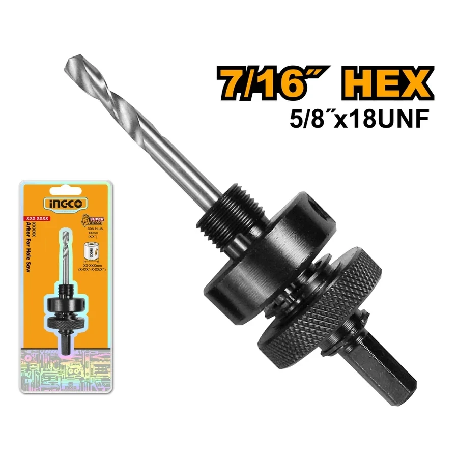Hole Saw Arbor | HSA02 | 7/16" Heavy-Duty Hex Shank