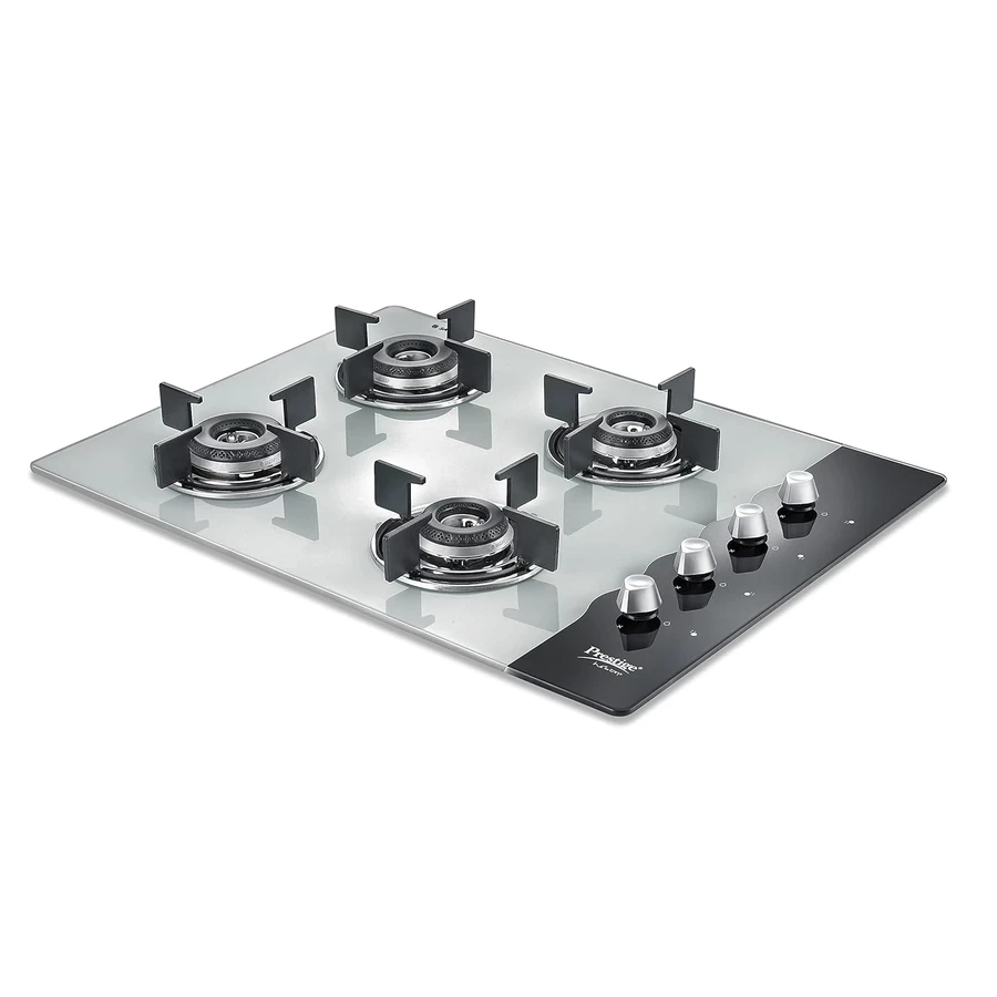 Prestige 40578 Desire Hobtop Gas Stove PHTD 04 AI-4B | 4 Italian Sabaf Burners | Advanced Auto Ignition | Ultra Slim Convertible Design | Black