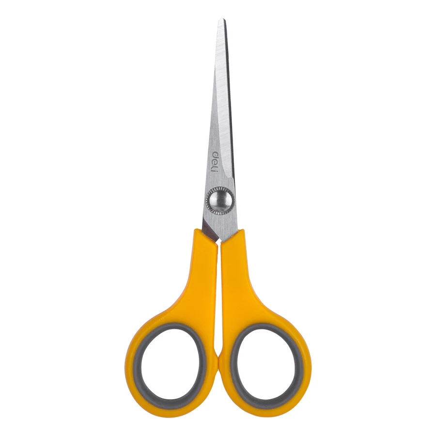 Deli E6005 General Purpose Scissors - 140mm Length, Durable Yellow Handle - SAP 100119095