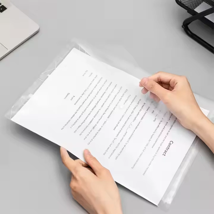 Deli EF10512 A4 Document Bag - Multifunctional Waterproof Zip Bag, Transparent PVC for Office & School