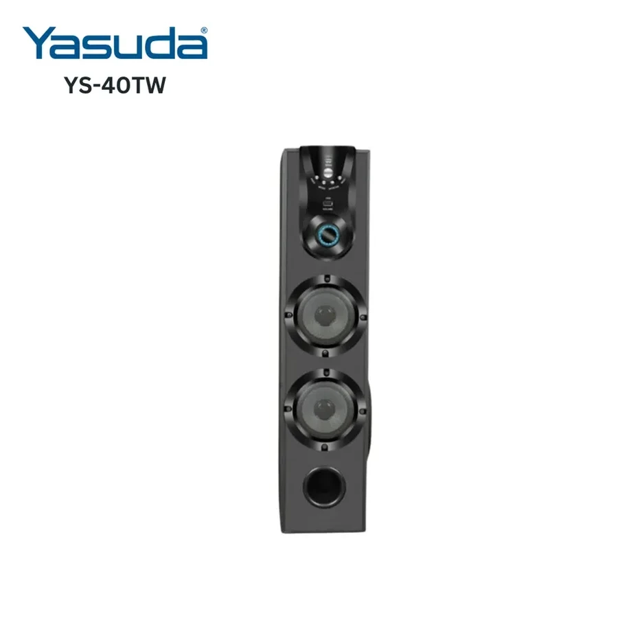 Yasuda YS-40TW Tower Speaker - 60W Total Power Output, Bluetooth Wireless Streaming, AUX/FM/USB Inputs, and Remote Control