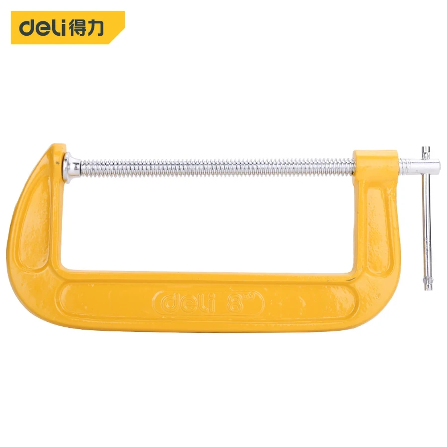 DL-G208 Heavy Duty G Clamp 8" - Wide Jaw Opening, Durable Steel Frame (Inferred), Essential C-Clamp for Professional Woodworking, Welding, and Fabrication