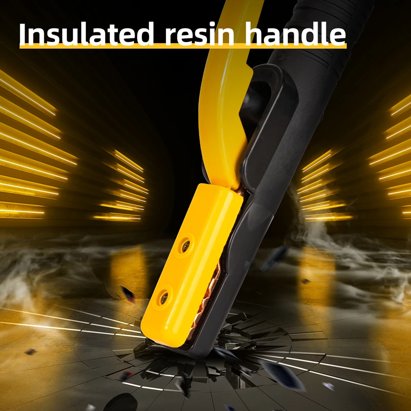 EDL23800A Electrode Holder 800A - Heavy-Duty Red Copper Head, DMC Insulated Handle, Supports 6.3mm–10.0mm Electrodes (Yellow)