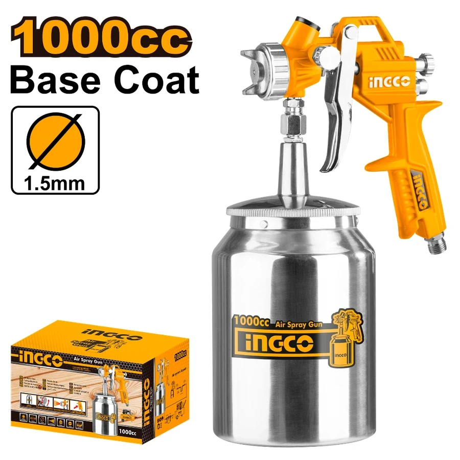 Professional Suction Feed Spray Gun | ASG3101 | 1000cc High-Capacity Base Coat Gun