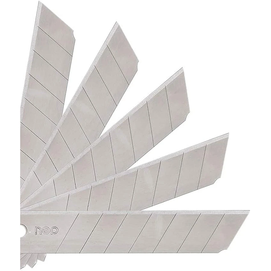 Deli E2011 Replacement Cutter Blades - Hard SK5 Alloy Steel, Easy Cutting, Safety PP Storage Box