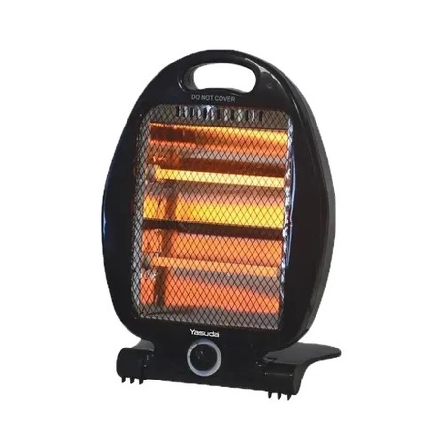 Yasuda YS-H182 Halogen Heater - 400W/800W (2 Heat Settings), Auto Overheat Protection, Silent Operation, Black Color