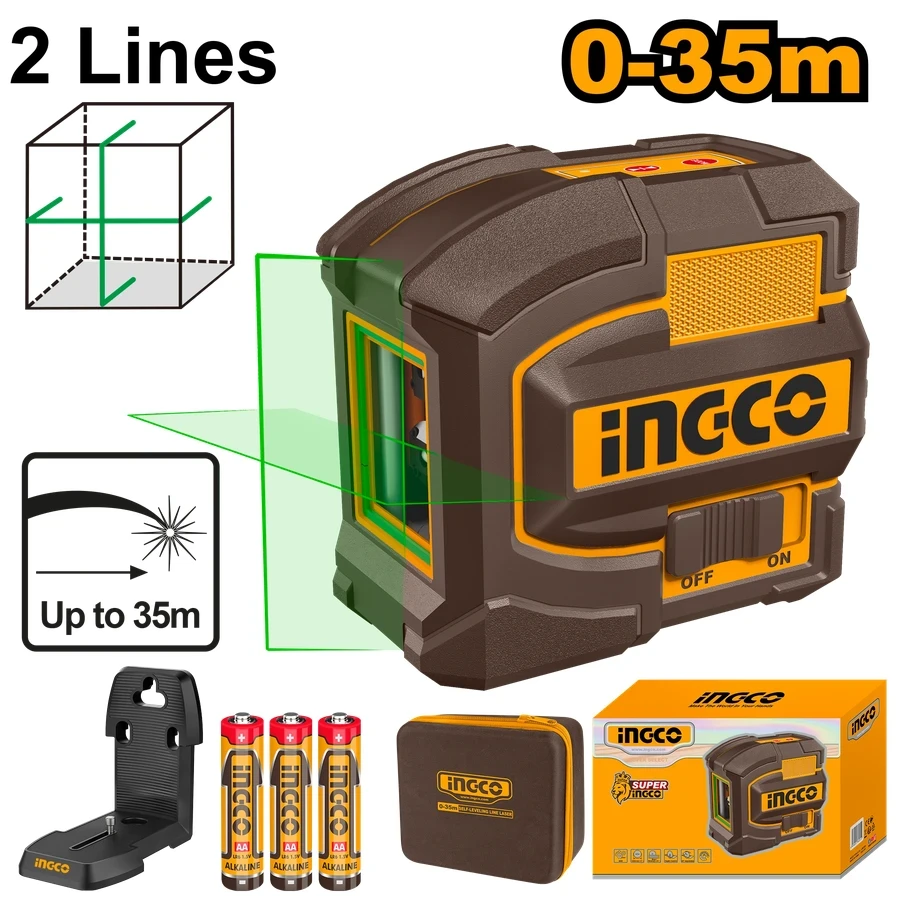Professional Self-Leveling Line Laser | HLL156601 | 35m High-Visibility Green Beam