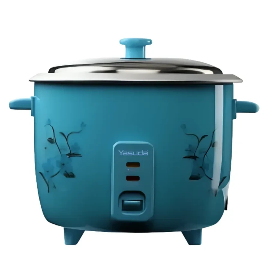 Yasuda YS-1000/1500/1800Y Drum Type Stainless Steel Rice Cooker - 1.0L, 1.5L & 1.8L Options | 700W Power, Stainless Steel Inner Pot with Steamer & Full Copper VDE Plug