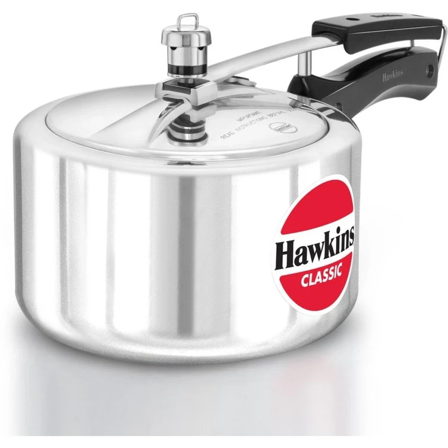 Hawkins Classic 3L Pressure Cooker | Available in Wide (CL3W) and Tall (CL3T) Variants | Pure Virgin Aluminium | Inside-Fitting Safety Lid | Silver