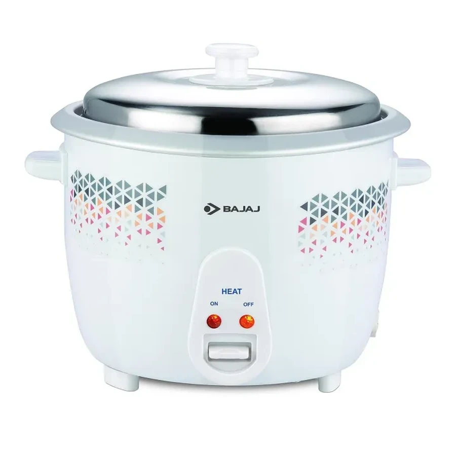 Bajaj RCX 1.8 Dlx (680101) Automatic Rice Cooker | 1.8L Capacity | 700W | Thermal Fuse Safety | Stainless Steel Lid