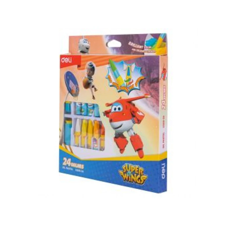 Deli Emotion Oil Pastel Set C00924-24 - 24 Colors, Non-Toxic, Smooth Coloring, Easy Blending, and Rich Pigments (Includes Sharpener and Holder)