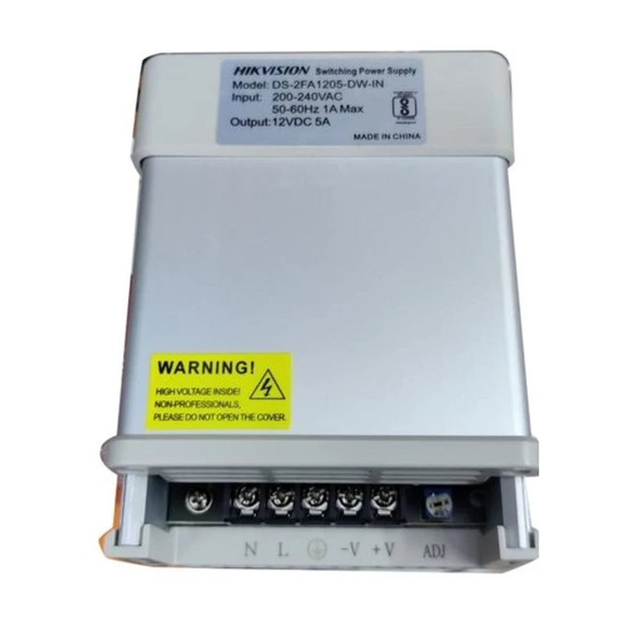 Hikvision DS-2FA1205-DW-IN 12V 5A 60W SMPS Power Supply | Centralized CCTV Power Box | Compact Design | Stable Voltage Output