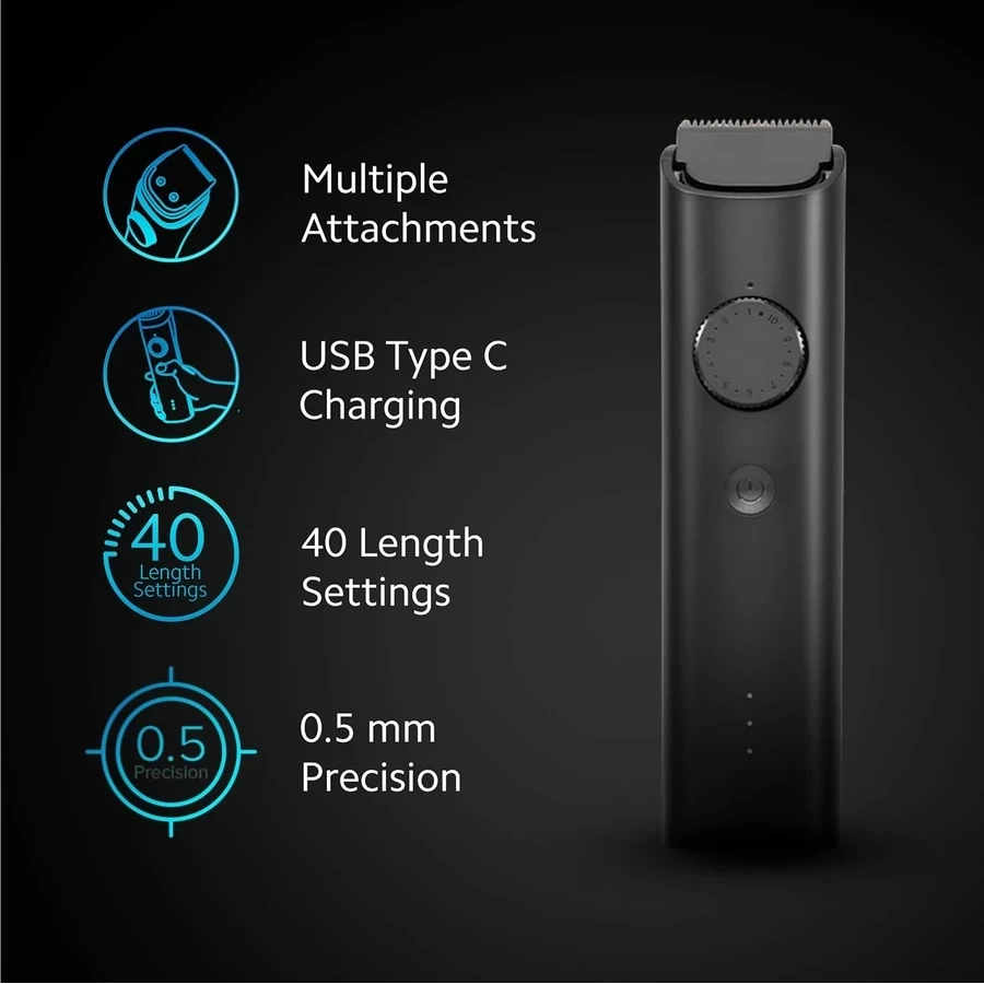 Xiaomi Grooming Kit Pro (GroomKitPro) - All-in-One Cordless Trimmer with 40 Length Settings, 90 Min Run Time, Type-C Charging