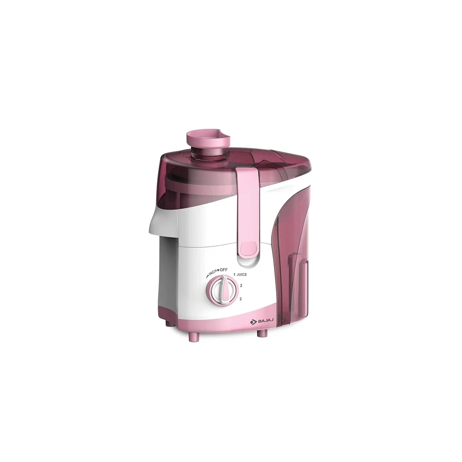 Bajaj JX 20 (410701) Juicer Mixer Grinder | 500W Titan Motor | 18000 RPM | 2 Jars | White & Pink | Dishwasher Safe