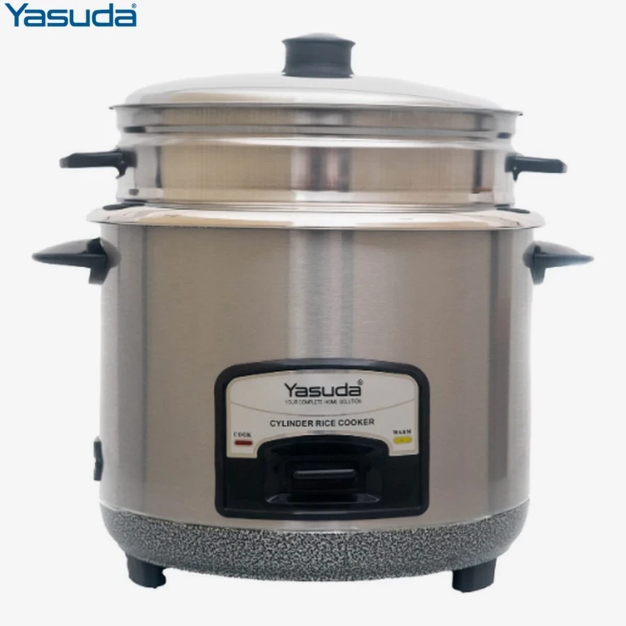 Yasuda YS-18/22SQ Stainless Steel Rice Cooker with Steamer - 1.8L & 2.2L Capacities, Food Grade Stainless Body, Stainless Steel Inner Pot, and 1.5M Full Copper VDE Plug